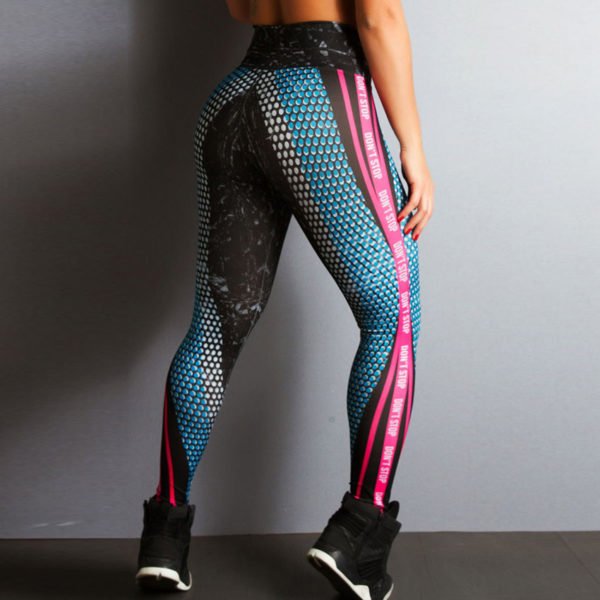 Fitness Leggings Printed With Honeycomb Design