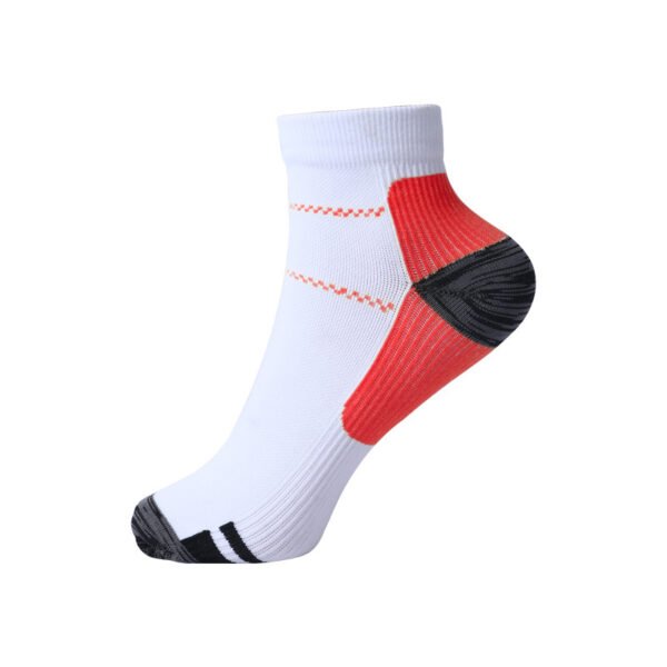 White red grey Unisex Compression Socks With Colourful Heels