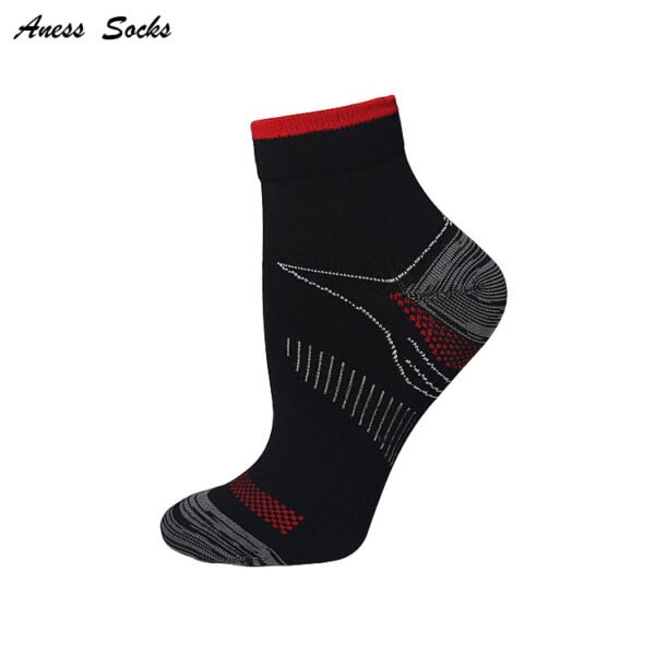 Black grey Unisex Compression Socks With Colourful Heels