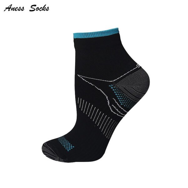 Unisex Compression Socks With Colourful Heels black grey