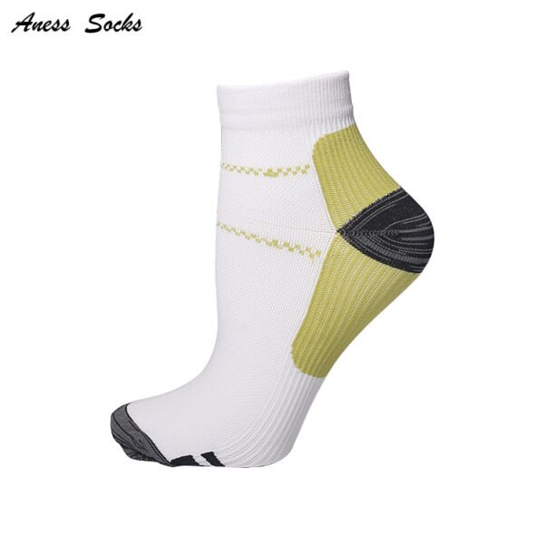 White beige grey Unisex Compression Socks With Colourful Heels