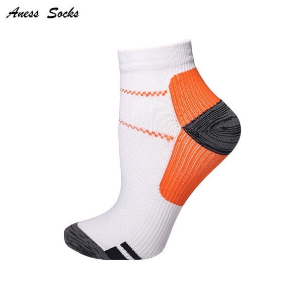 White peach grey Unisex Compression Socks With Colourful Heels