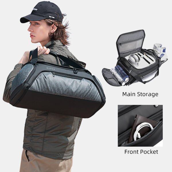 Gym Bag with Wet and Dry Separation man carries