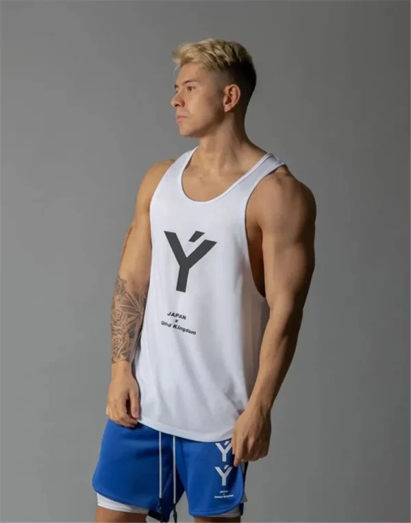 Y Tank Top for Men White