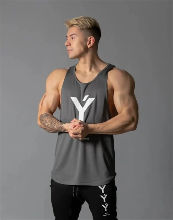 Grey Y Tank Top for Men