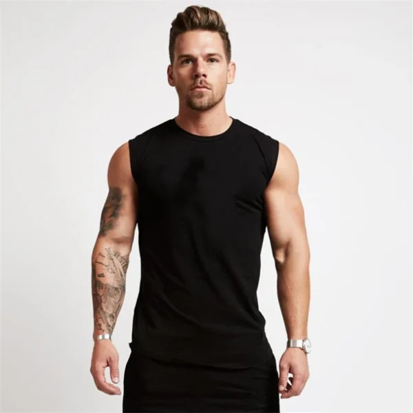 Black Men's Sleeveless Do The Work Tank Top