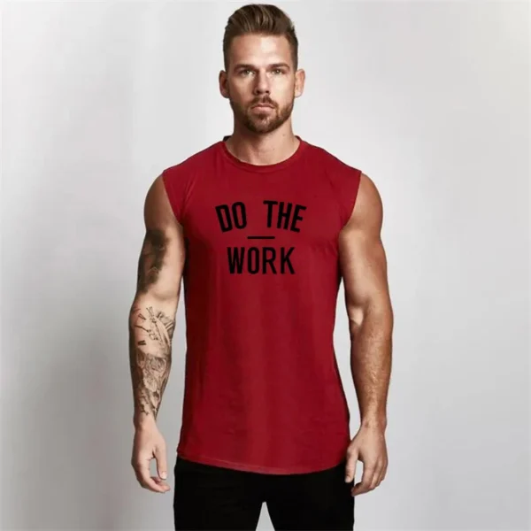 Sleeveless Do The Work Tank Top Red