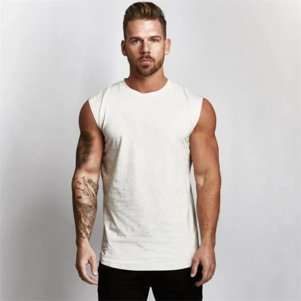 White Men's Sleeveless Do The Work Tank Top