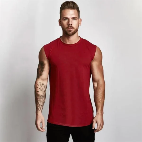 Red Men's Sleeveless Do The Work Tank Top