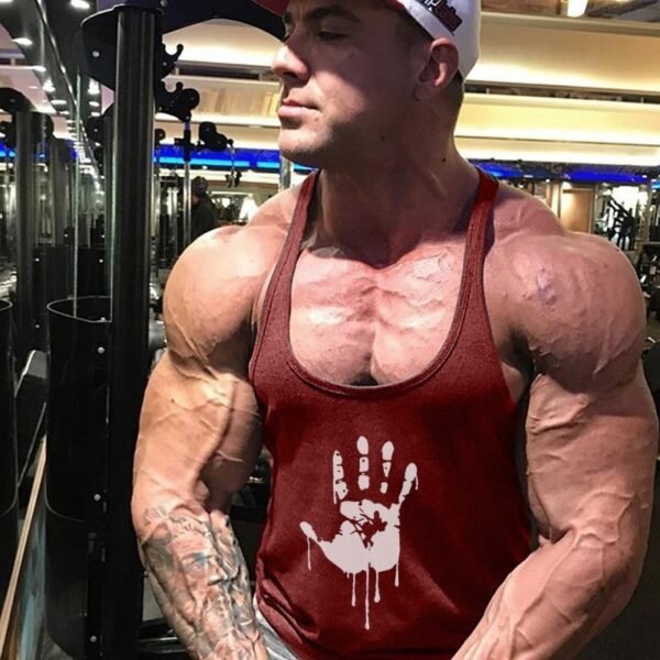 Maroon Dripping Handprint Stringer Vest