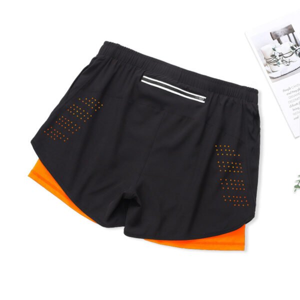 Orange Men's 2 in 1 Quick Drying Sports Shorts