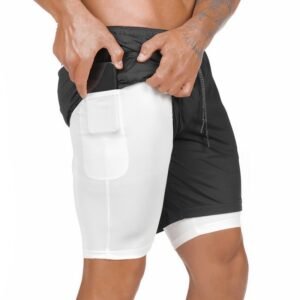 Men's 2 in 1 Jogger Shorts with Pockets