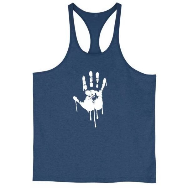 Blue Dripping Handprint Stringer Vest