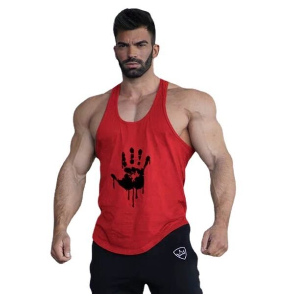 Red Dripping Handprint Stringer Vest