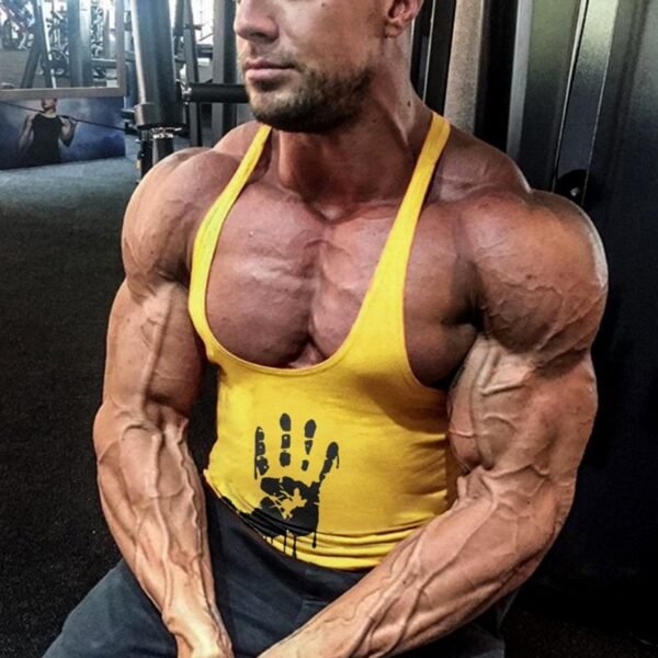 Dripping Handprint Stringer Vest Yellow