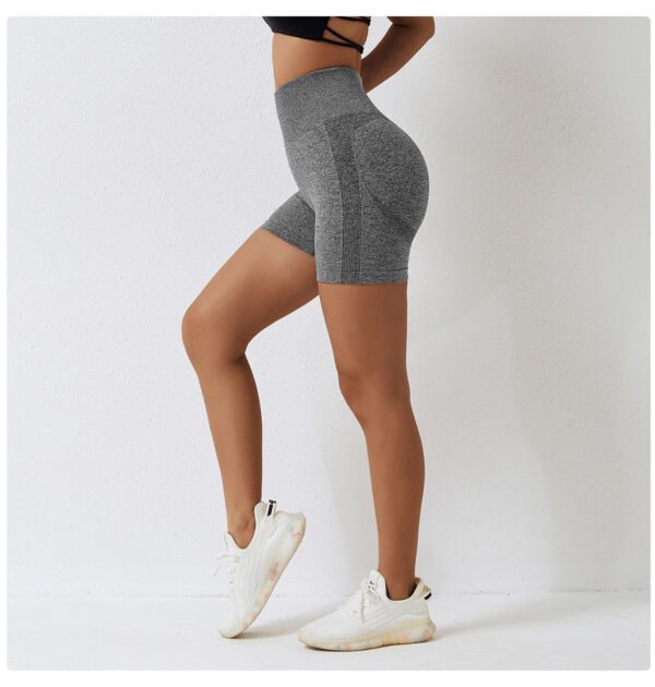 Women's High Waist Scrunched Yoga Shorts light grey side view