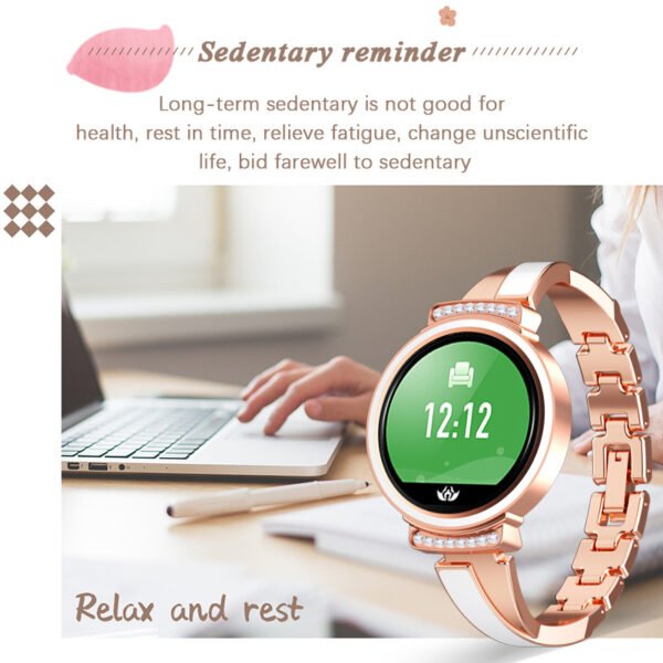 Ladies Lige Smart Watch with Bluetooth green face