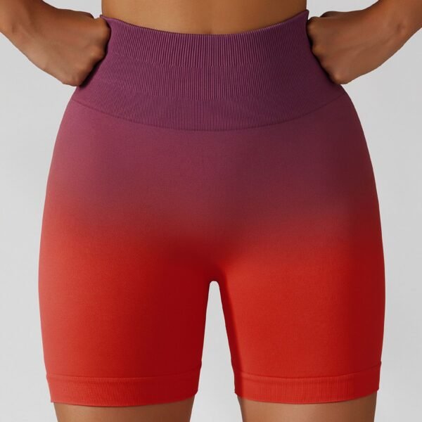 Two-tone Yoga Shorts with a High Waist Burgundy