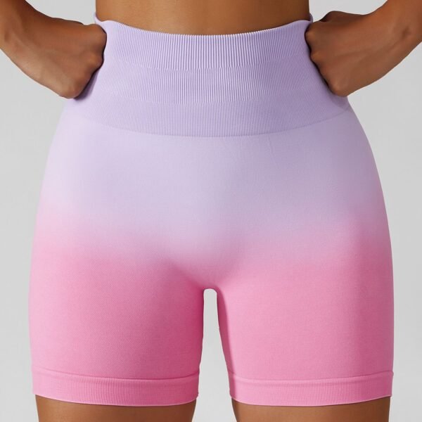 Two-tone Yoga Shorts with a High Waist Light Purple