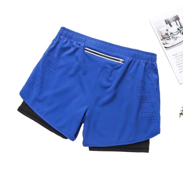 Blue Men's 2 in 1 Quick Drying Sports Shorts