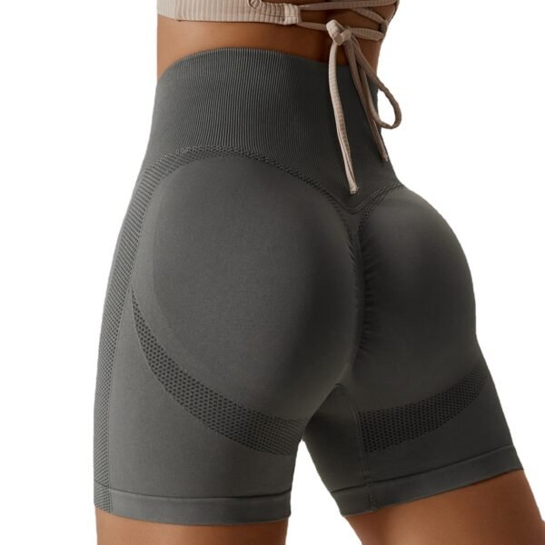 Dark Grey Women's High Waist Scrunched Yoga Shorts