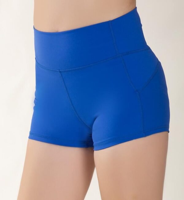 High Waist Yoga and Gym Shorts Mach Blue