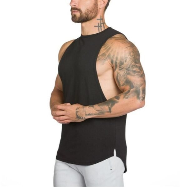 Round Neck Gym Tank Top black