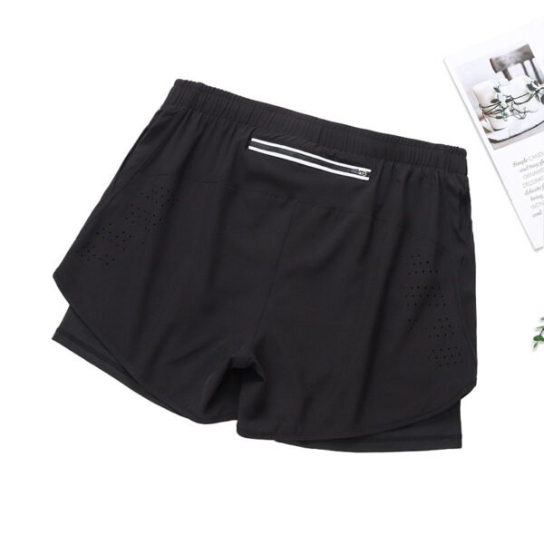 Black Men's 2 in 1 Quick Drying Sports Shorts