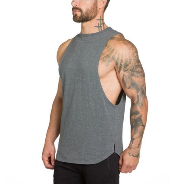 Round Neck Gym Tank Top Grey