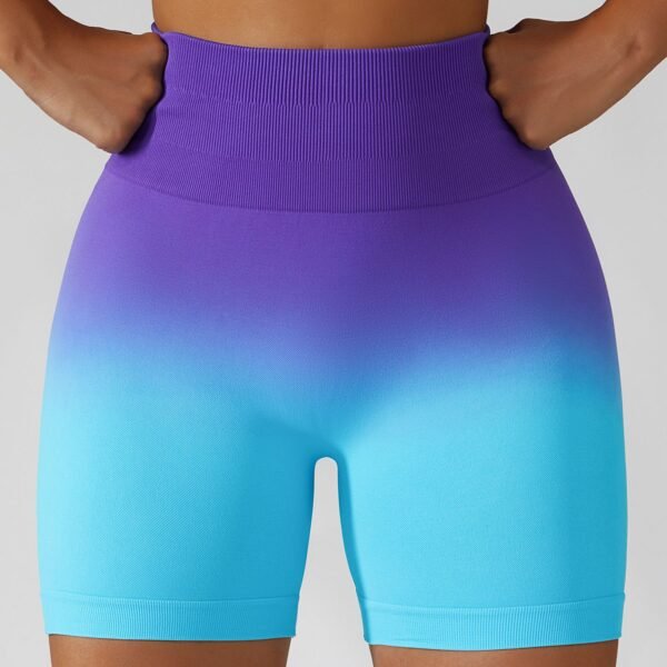 Two-tone Yoga Shorts with a High Waist Purple