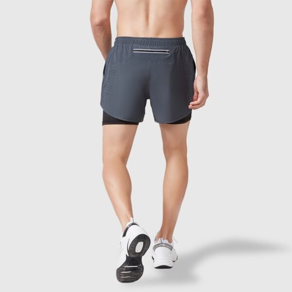 Men's 2 in 1 Quick Drying Sports Shorts from the back