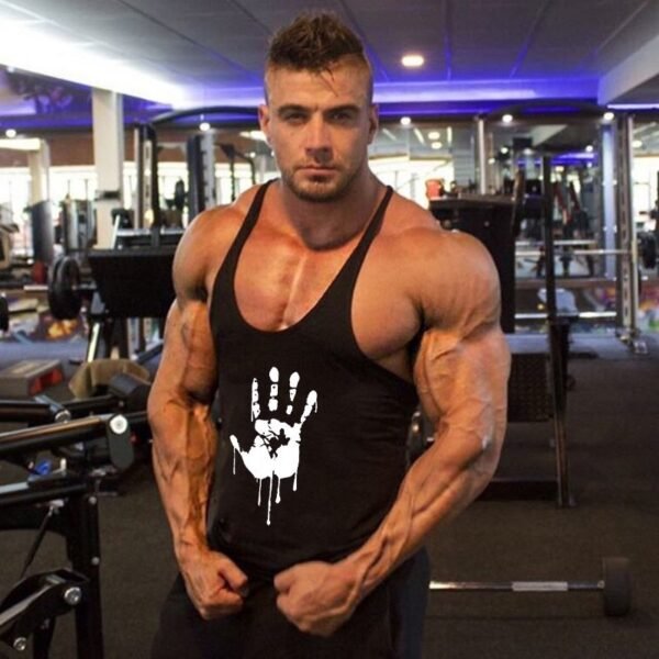 Black Dripping Handprint Stringer Vest