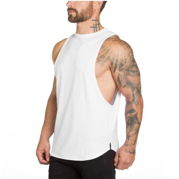 Round Neck Gym Tank Top white