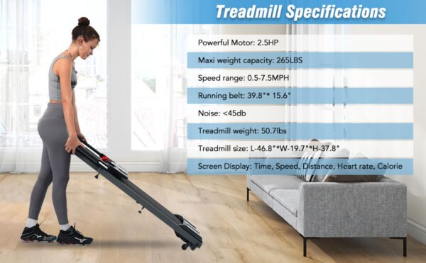 Folding Treadmill with Incline specs