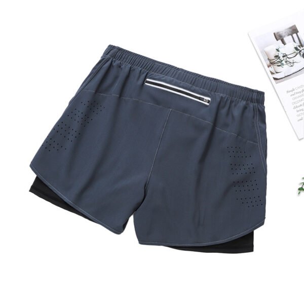 Grey Men's 2 in 1 Quick Drying Sports Shorts