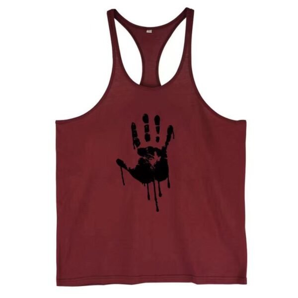 Maroon Dripping Handprint Stringer Vest