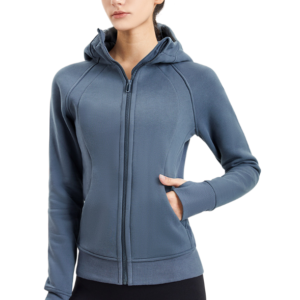 Ladies Sports Top with Zipper and Hoodie