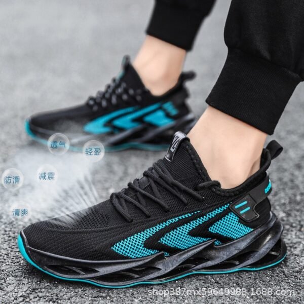 Shock Absorbing Running Shoes Black with blue