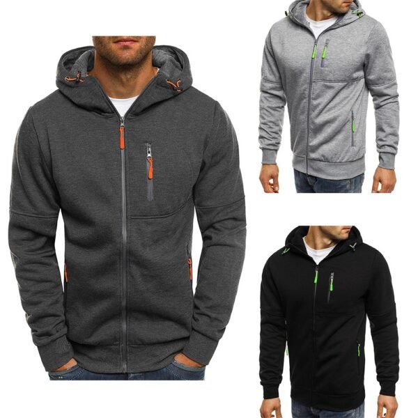 Men’s Stylish Gym Hoodie with a Zippered Front color range