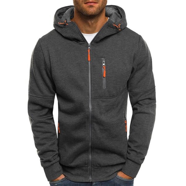 Men’s Stylish Gym Hoodie with a Zippered Front dark grey