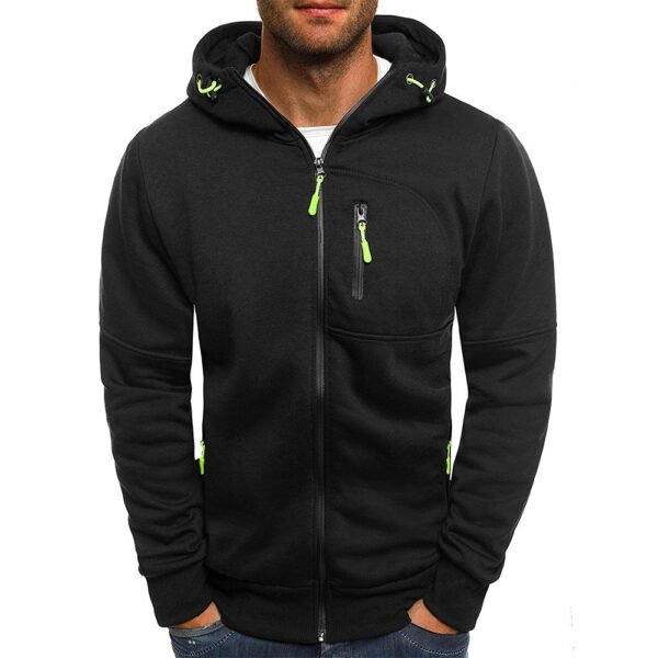 Men’s Stylish Gym Hoodie with a Zippered Front black