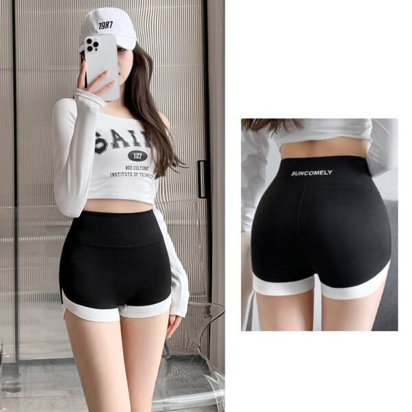 Ladies High Waist Fitness Pants front and back black