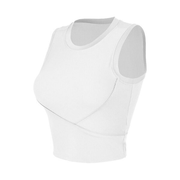 Ladies Ribbed Running or Sports Tank Top white color