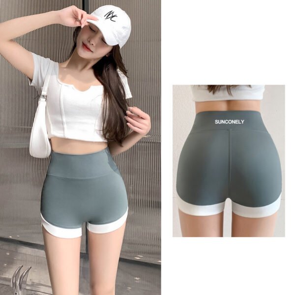 Ladies High Waist Fitness Pants front and back Green