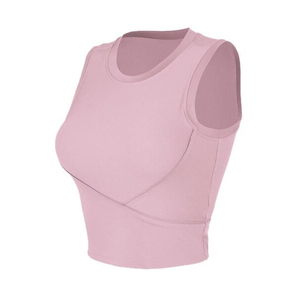 Ladies Ribbed Running or Sports Tank Top pink