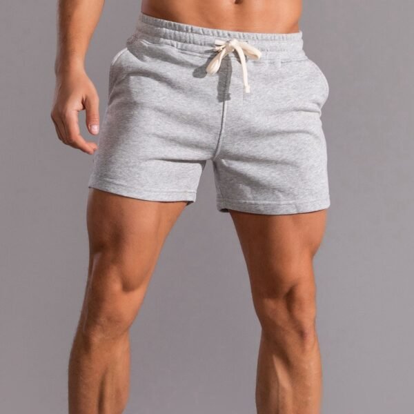 Light Grey Trendy Men's Running and Fitness Shorts