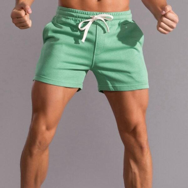 Green Trendy Mens Running and Fitness Shorts