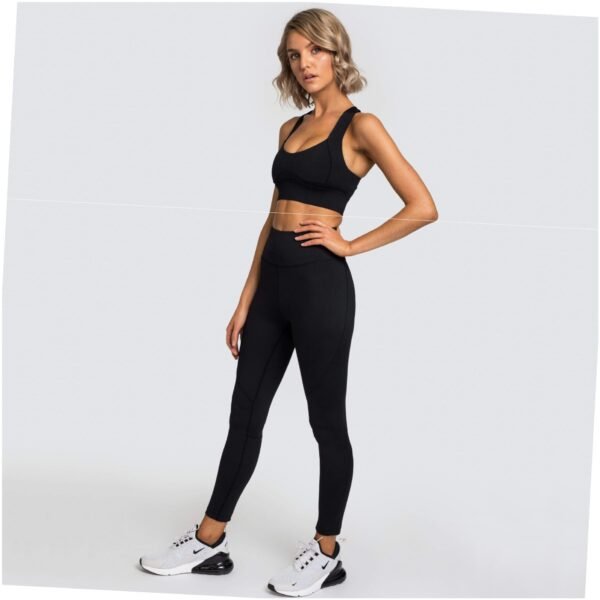 Black Matching Leggings and Sports Bra Set