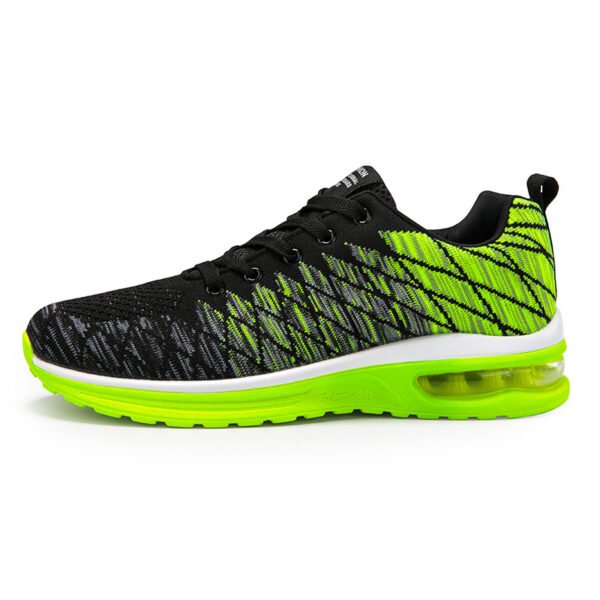 Black and Green Breathable Mesh Running Shoes