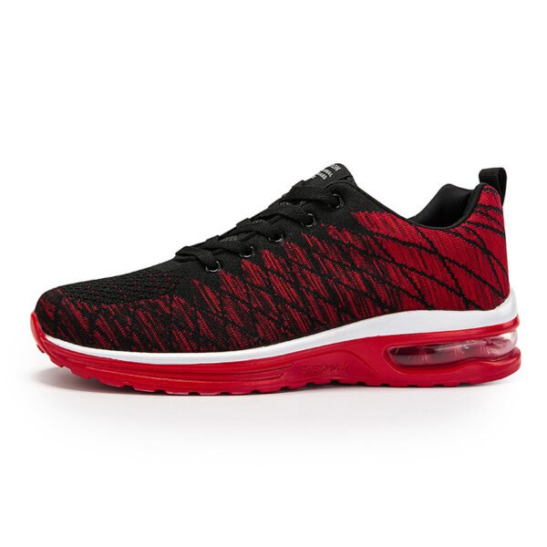 Black and Red Breathable Mesh Running Shoes